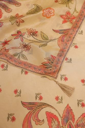 Soch Womens Beige Tissue Botanical Salwar Suit With Cutdana