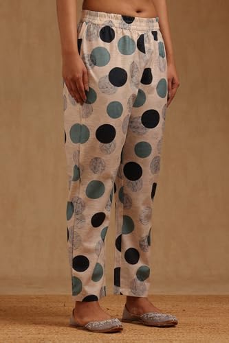 Soch Womens Cream Linen Geometric Printed Co-Ords Set