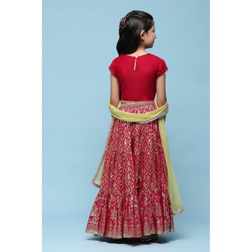 BIBA GIRL PRINTED SHORT_KURTA KID(KW5610_FUSCHIA PINK_13)