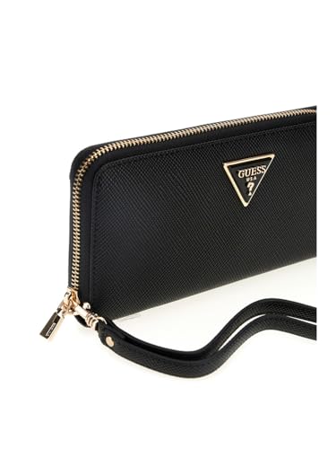 Guess Black Textured Laurel Large Zip Around Wallet