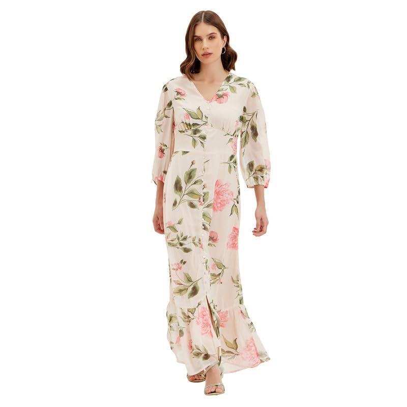 Kazo Allison Maxi Dress for Women Beige