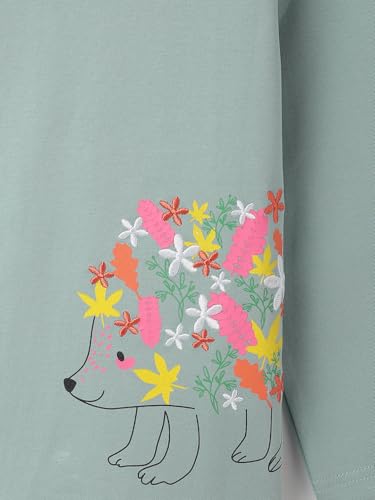 Tales & Stories Girls Cotton T-Shirt – Aqua Printed Full Sleeve Round Neck Casual Tee – Regular Fit, Pull-On Style, Machine Washable 550928 1-2 Years