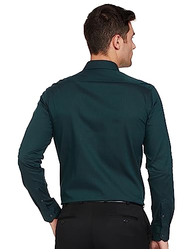 Arrow Men's Solid Full Sleeve Slim Fit Cutaway Collar Cotton Formal Shirt (ARADOSH1450_Dark Green_39)