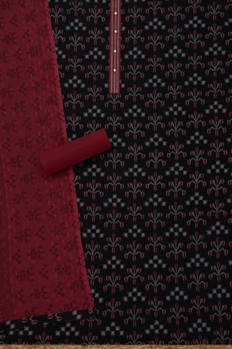 Soch Womens Black Cotton Ethnic Motifs Unstitched Dress Material