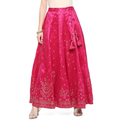 BIBA Women Polyester Printed Skirt Pink