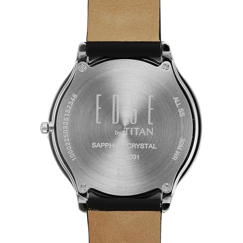 Titan Edge Murals Quartz Light Brown Round Dial Men's Watch | Leather Strap Material | Watches for Man | Watches for Men Analog - 1843SL02