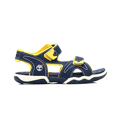 Timberland Adventure Seeker Two-Strap Sandal (Little Kid),Navy/Yellow,2 M US Little Kid