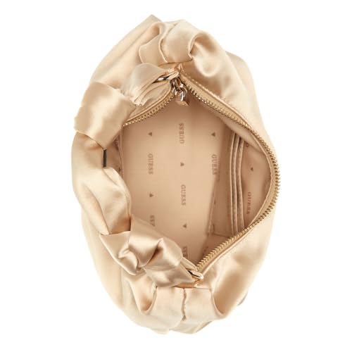 Guess Women Pale Gold Solid Velina Hobo Bag