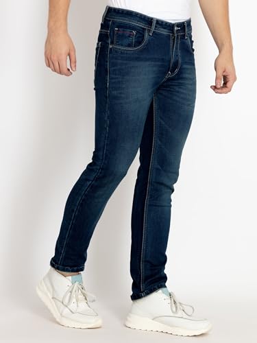 Status Quo Mens Straight Slim Fit Mid Rise Denim