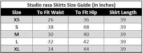 studio rasa Satin Chevron Print Bias Skirt for Wedding Festive Party (SKTC421RC19M_Red_Medium)