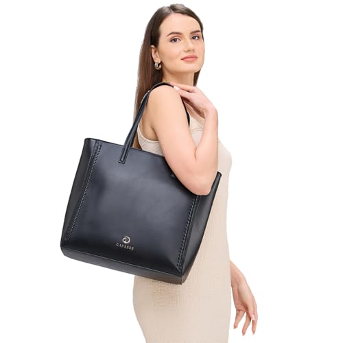 Caprese Ramani Tote Bag for Women (Medium, Black)