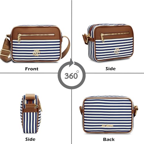 Lavie Signature Women's Stripe Charleston Crossbody Sling Bag | Ladies Purse Handbag | Gift For Women