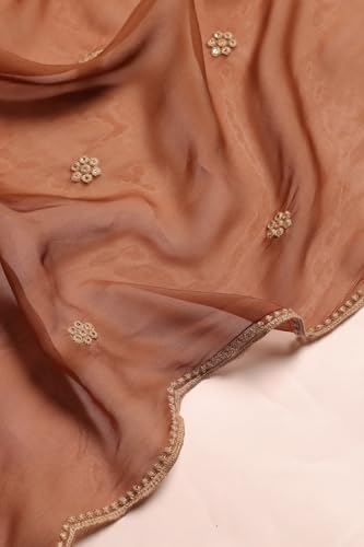 Soch Womens Beige Mul Chanderi Botanical Embroidered Salwar Suit