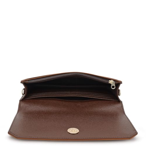 Da Milano Premium Leather Wallet for Women | Multi Compartment Travel Wallet - Walnut Brown