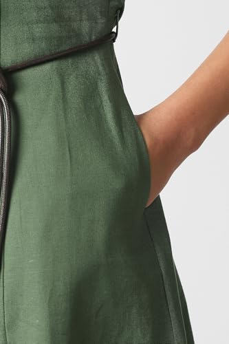 Women Olive Solid Formal Dress