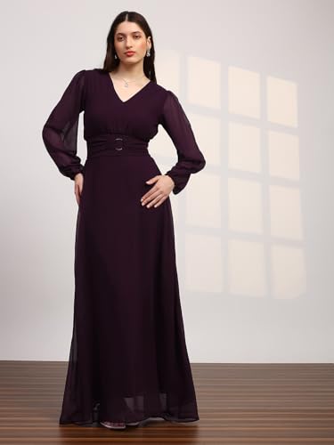Globus Women Dress (8909389034571_Burgundy_S)