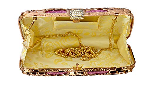 TOOBA Handicraft Hand Embroidered Box Clutch Bag Purse for Bridal, Casual, Wedding Bag for Women & Girls