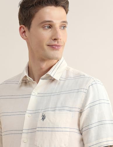 U.S.Polo Association Men's Horizontal Striped Regular Fit Shirt
