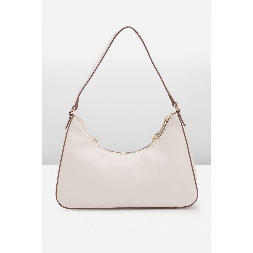 Anne Klein Faux Leather Zipper Closure Women's Shoulder Bag (Grey, XL)