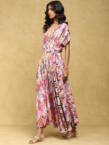 Ritu Kumar Pink Printed Viscose Long Dress