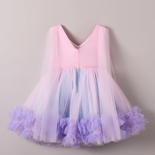 Hopscotch Girls Beige Sleeveless Mermaid Shell Cape Party Dress for Age (18-24 Months)