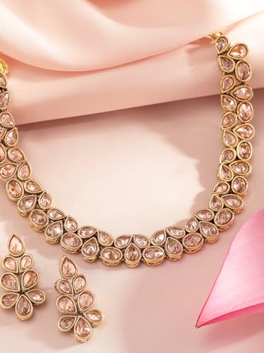Rubans Gold-Plated Handcrafted Kundan Jewellery Set For Women