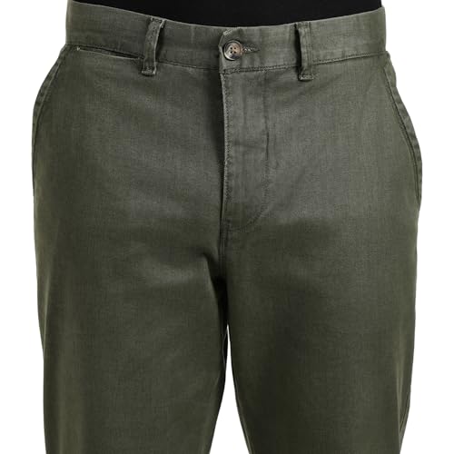 United Colors of Benetton Relaxed Fit Mid Rise Solid Trousers (Size : 42) - 26P4CTWB1002I903 Olive