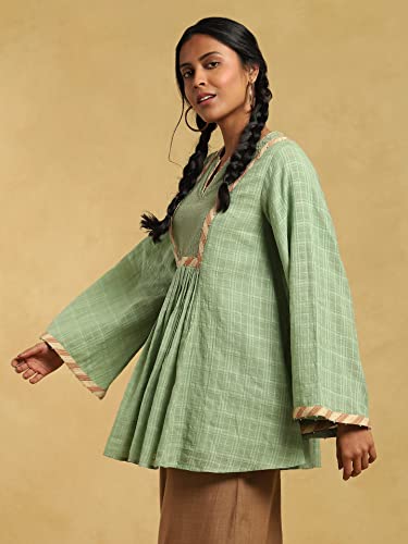 Ritu Kumar Green Solid A-Line Kurti