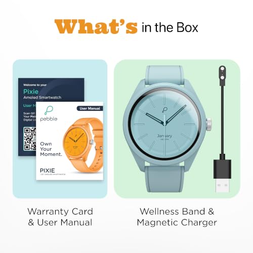 Pebble Pixie 1.32" AMOLED Smartwatch with Bluetooth Calling | Always-On Display, Lightweight, Health & Sleep Tracking, Smart Notifications