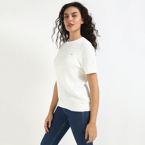 Tommy Hilfiger Womens White Color Sweater (M)