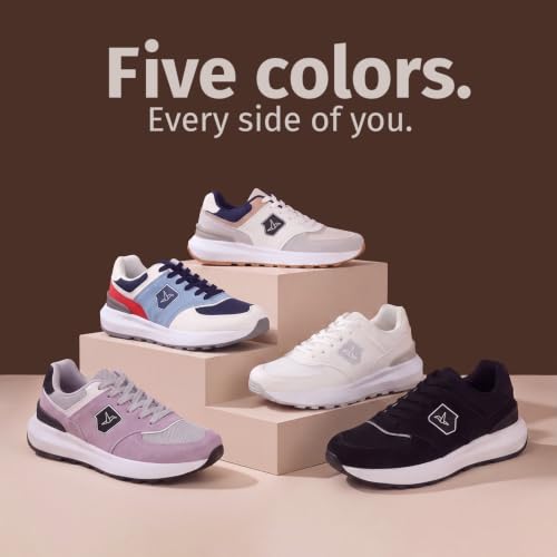 YOHO Sneakers for Women | Breathable Upper, Cushioned insoles & Lightweight Casual Shoes for Everyday Wear | Sporty & Stylish CAS 106 | White - UK 8