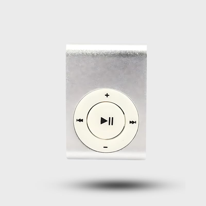 Drumstone (Special with 10 Years Warranty) New Portable Mini Mp3 Music Player, Supports Up to 32GBSD Card (Silver) Card not Included