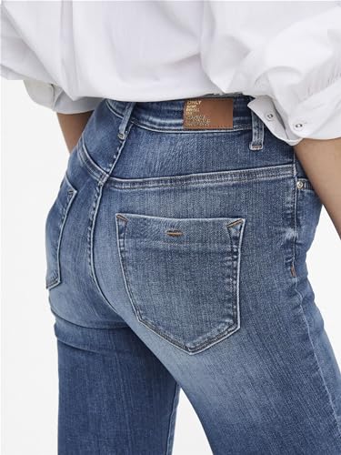 ONLY Women Washed Cotton Blend Skinny Fit Mid Rise Blue Jeans