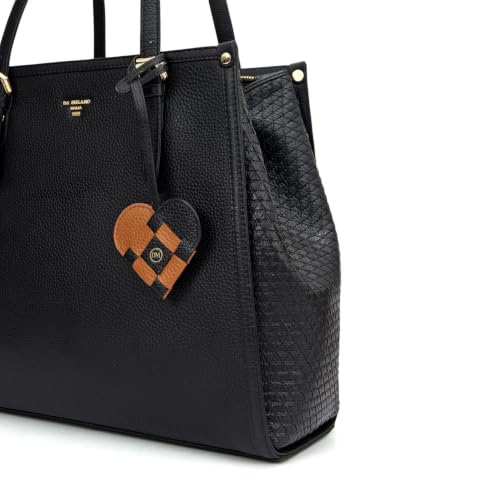 Da Milano Leather Satchel Bag for Women - Black (LB-02310)
