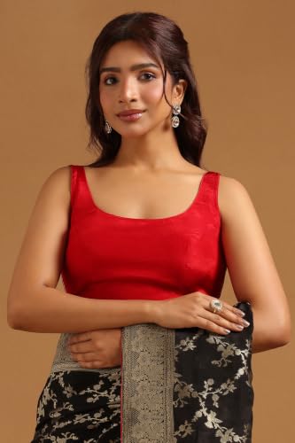 Soch Womens Black Crepe Botanical Zari Woven Saree