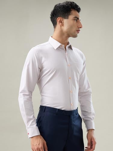 Raymond Orange Structure Pattern Men Long Sleeve Casual Shirt