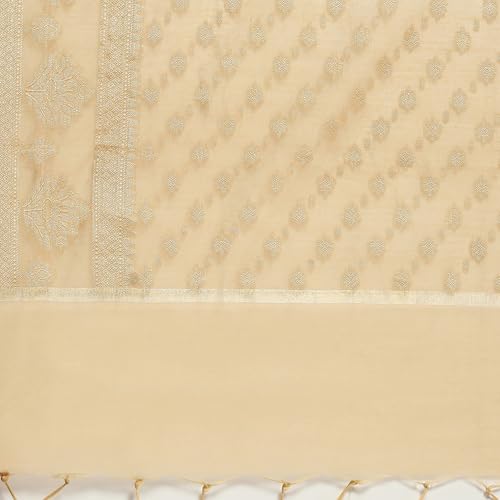 BIBA Women's Gold Poly Silk Dupatta_Free Size
