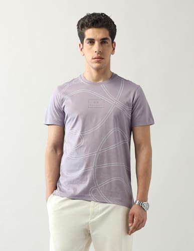 Arrow New York Men's Regular Fit T-Shirt (ANAJTS3116_Lavender