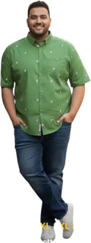 ADAMS BRIDGE Mens Plus Size Cotton Blend Casual Shirt | Regular Fit | Full Sleeve Solid Shirt for Men | Comfortable and Breathable (DarkGreen-8XL)