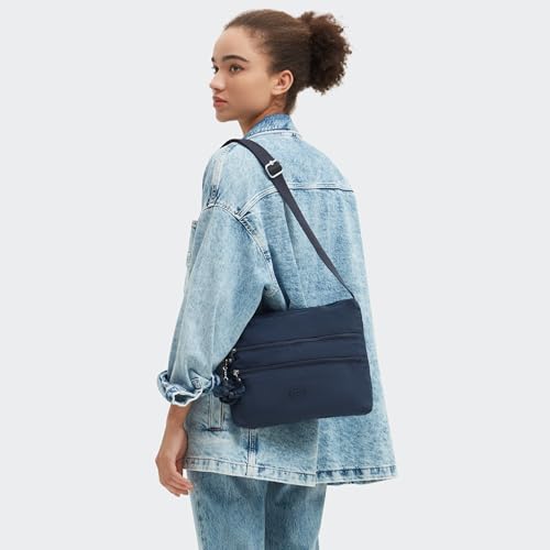 Kipling Women’s Alvar Crossbody, Super Light, Durable Messenger, Nylon Shoulder Bag, Blue BLEU