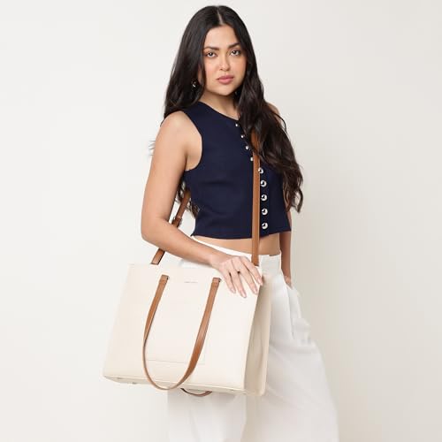 Fastrack CarryAll Laptop Tote | Faux-Leather Women’s Tote Bag | 14'' Laptop Sleeve, Dual Carry Options & Multi-Compartment Design