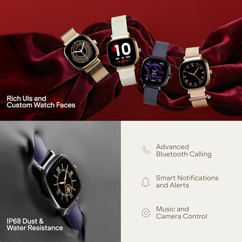 boAt Chrome Ivory Smart Watch for Women, co-Designed with GIVA, 1.7" AMOLED Display, 1000 nits Brightness, Premium Metallic Build, Female Wellness Tracker smartwatch for Women (Twilight Purple)
