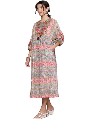 Ritu Kumar Multi Phool Long Dress Multicolour
