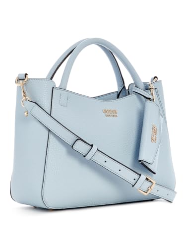 Guess Powder Blue Textured Brenton Small Girlfriend Satchel Bag