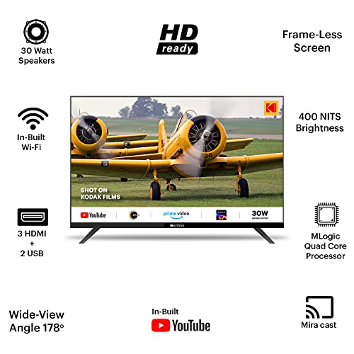 Kodak 80 cm (32 inches) Special Edition Series HD Ready Smart LED TV 32SE5001BL (Black)