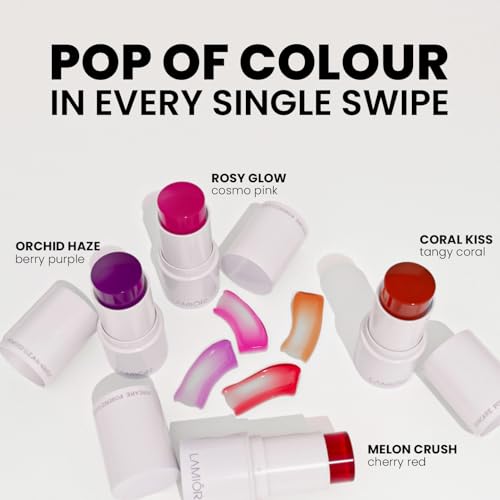 LAMIOR Bouncy Jelly Lip & Cheek Stain - Orchid Haze | 90% Natural, Hydrating, Buildable Color | Skincare-Powered, Vegan, Cruelty-Free, Non-Comedogenic & Long-Lasting