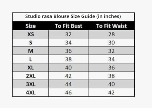 studio rasa Women's Georgette Embroidered Readymade Blouse for Festive Wedding Party (TPWC725BL73XS_Black_X-Small)