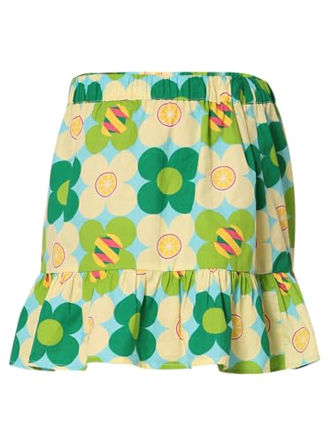 VERO MODA Girls Cotton Green A-Line Skirt