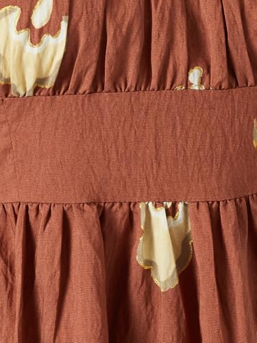 Max Women Printed A-line Dress (Maroon_L)