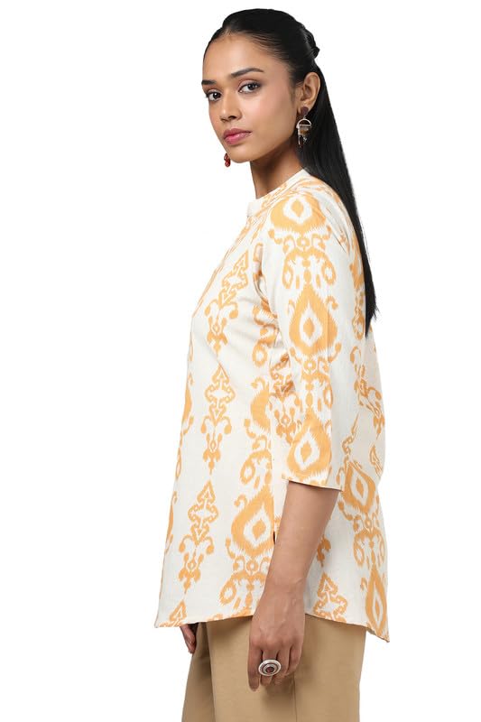 Soch Womens Beige Cotton Flex Ethnic Motifs Tunic